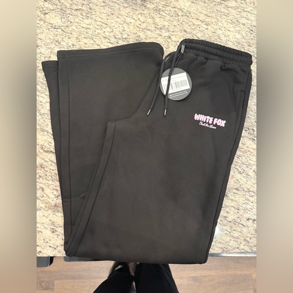 NWT Feel The Love Wide Leg Sweatpants Black - Picture 5 of 11